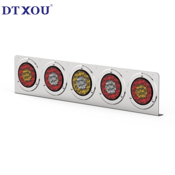 4-inch circular LED trailer truck semi trailer brake turn signal light 5-hole stainless steel combination tail light bracket