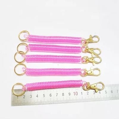 Baraço transparente TPU da chave da espiral da bobina de EVA 12cm do rosa