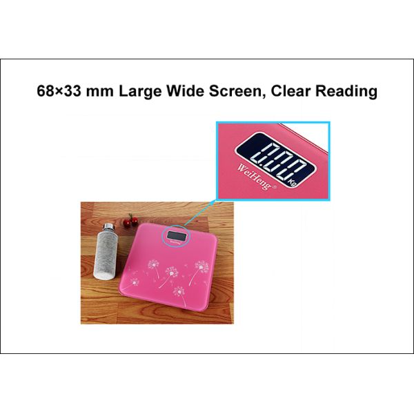 Square 300x300MM Bathroom Digital Scales , Pink Electronic Weight Scales