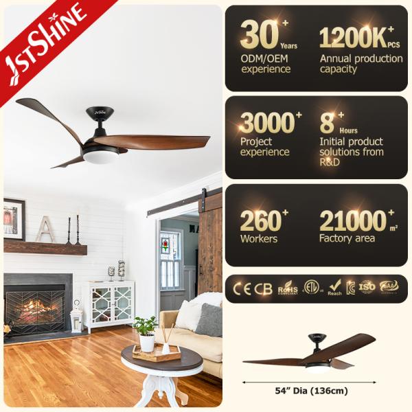 Alta RPM Grande fluxo de ar de plástico Dimmable teto ventilador luz com controle remoto