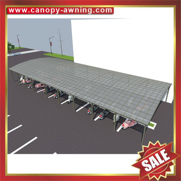 public shopping mall sun rain polycarbonate aluminium alloy bicycle bike motorcycle shelter carport canopy awning