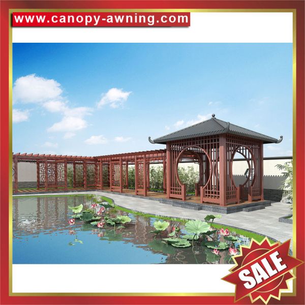 outdoor garden park wood look Aluminium aluminum pavilion gazebo canopy awning shelter for sale