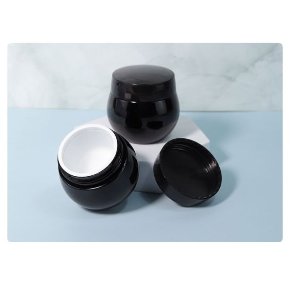 30 g/50 g tapa de plástico vacío helado negro exfoliante corporal mantequilla crema facial plástico recipientes cosméticos