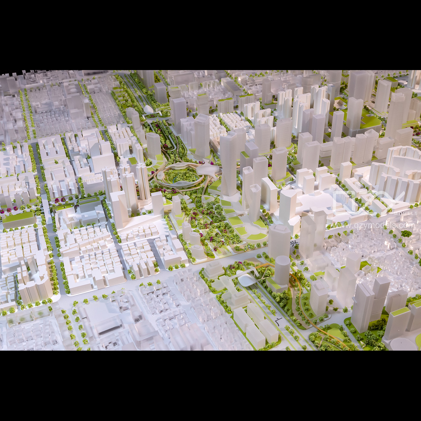 HUAYI Миниатюрные архитектурные модели 1/2000 Модель городского дизайна Bao'An Chuangye Road