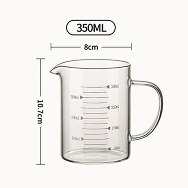 Multi Purpose Single Wall Glass Mug Heat Resistant High Borosilicate Measuring Cup
