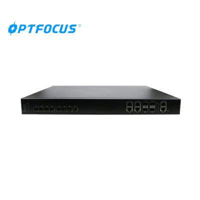 A tomada/firmware do jogo FTTH GPON OLT 4GE RJ45 auto promove a distância a mais distante de 20km