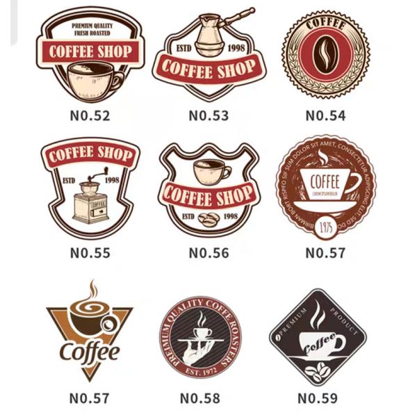 Die Cut Food Packaging Sticker for Coffee Paper Cup Logo Custom 60ml 80ml