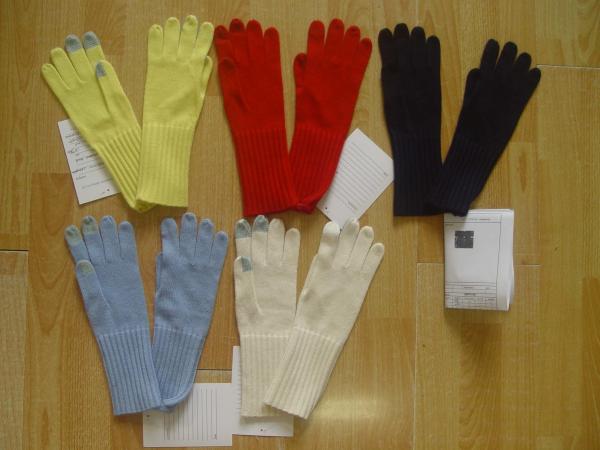 Conductive Finger Long Cashmere Gloves , Plain Soft Womens Knit Gloves