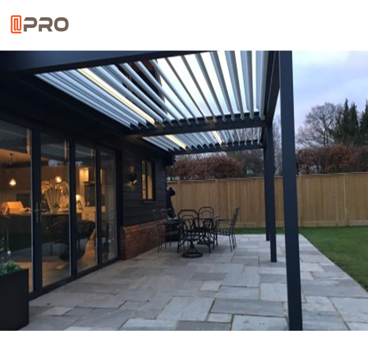 Eco Grey Glass Modern Aluminum Pergola 3x3m Customized