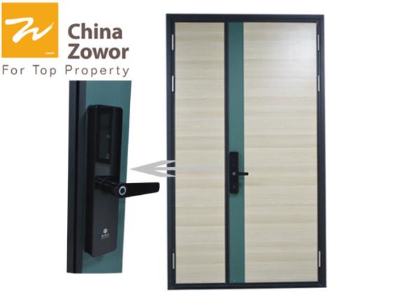 36'' X 84'' Unequal Leaf RH Active Steel Insulated Fire Door For Hotel/ Wood Grain Finish
