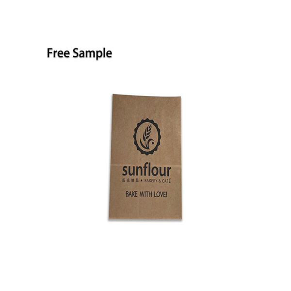 Kraft Paper Offset Printing Bakery Packaging Bags For Food