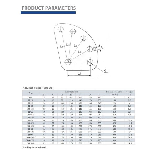 Overhead Electric Transmission Line Fittings Hot Dip Galvanized Tension Adjuster Plate