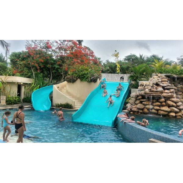 Swimming Pool Play Fiberglass Water Park Equipment Family Wide Slide For Kids