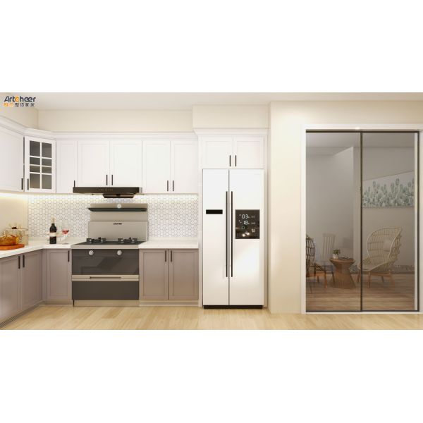 Eco-Friendly L Shape Kitchen Cabinet with 5 Year Warranty and Scandinavian Design