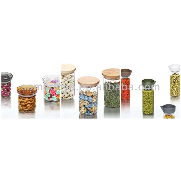 High Borosilicate Glass 2 Gallon Glass Canister Bamboo Lid Dried Fruit Coffee Storage
