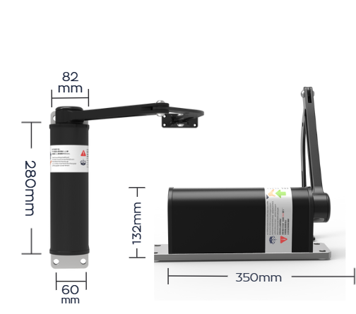 DC 24V Side Mounted Swing Arm Gate Motor Max Bearing 230kg
