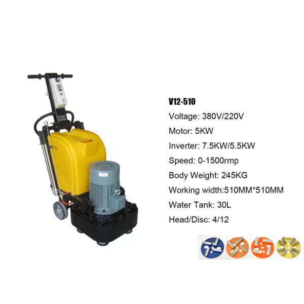 Эпоксидная смола 12 дисков покрывая конкретного точильщика пола с мотором 5KW