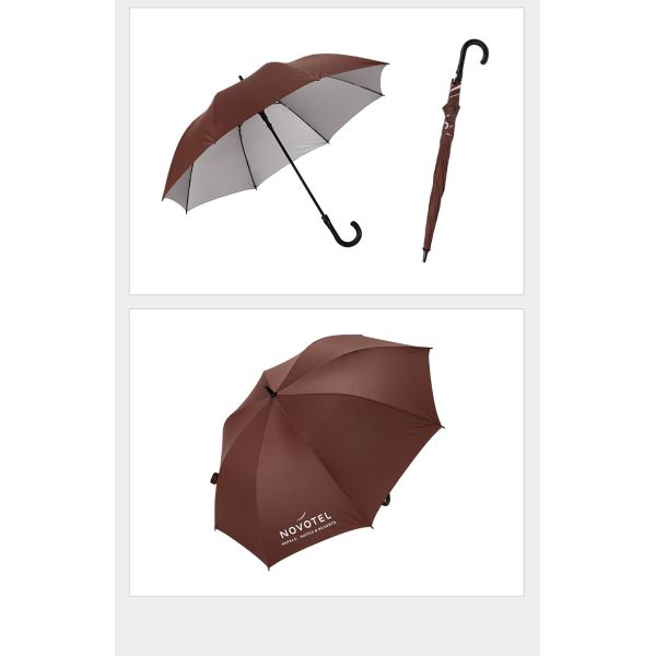 Custom Gift Straight Silver Glue Umbrella with Semi-automatic Open and Open Diameter 90cm