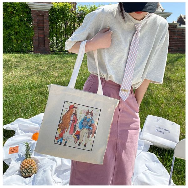 OEM Customized Heavy-duty Cotton Canvas Shopping Tote Bag with Customized Logo Design