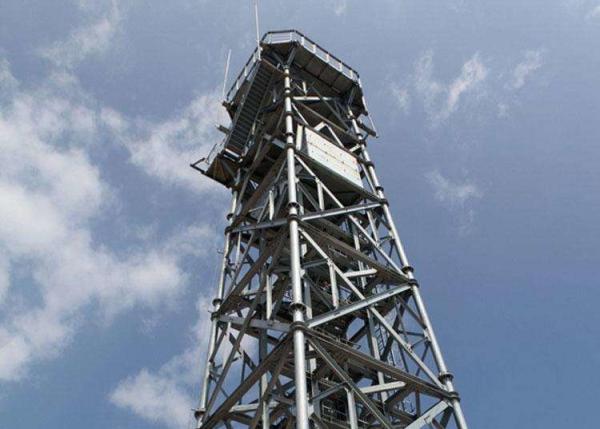CO2 Shielded Arc Welding Hot-dip Galvanizing Tubular Steel Tower , Steel Lattice Antenna Tower With Bolts and Nuts