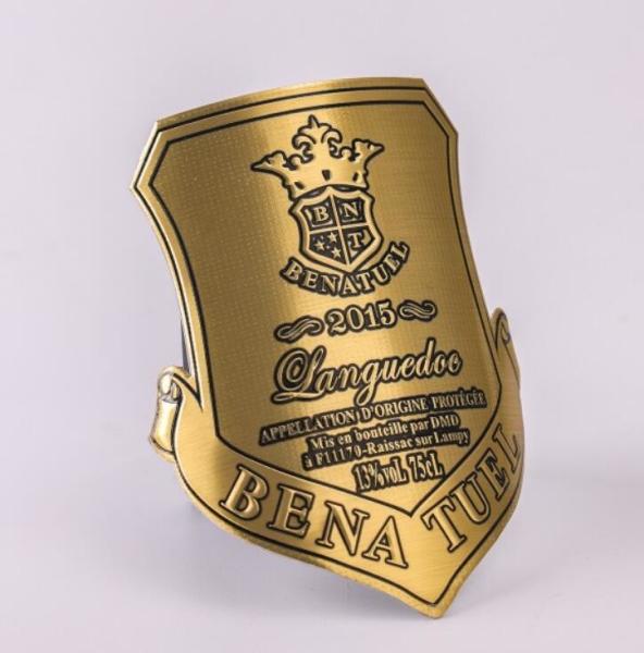 Customizable Waterproof Hot Stamping Silver Metal Beer Bottle Packaging Stickers