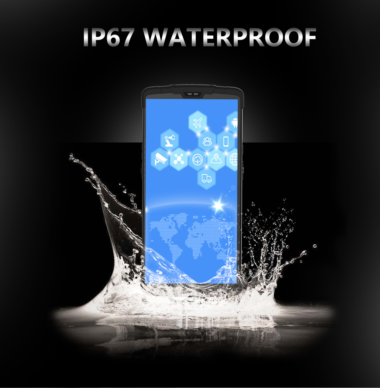 Читателя UHF RFID смарт-карты ROM PDA RAM 16G операционной системы блок развертки штрихкода андроида четырехъядерного 2.0GH 2G андроида 8,1 Handheld Handheld