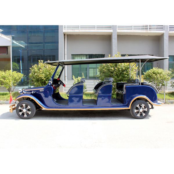 Aluminum Chassis Classic Golf Cart Shuttle Bus With Roof For Scenic Using