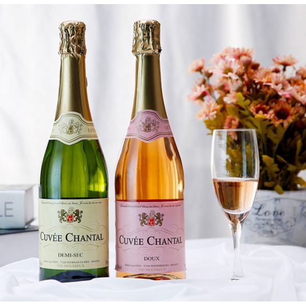 Personalised Gold Foil Champagne Bottle Label White Red Embossed