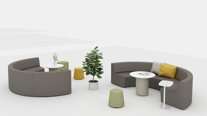 Adjustable Feet Curved Modular Sectional Sofa Custom Layout Lobby Lounge Seating