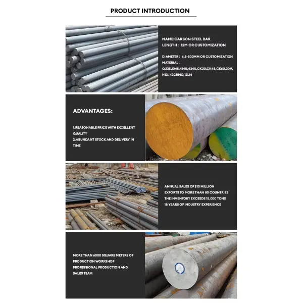 Barras de acero redondas Q235D Q275 Q275B Q275C, varilla de acero al carbono, barra de acero estructural