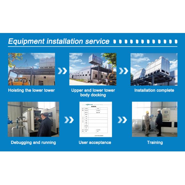 Easy to Operate 150T Open Type High Temperature FRP Cooling Tower Square Cross-flow Cooling Tower