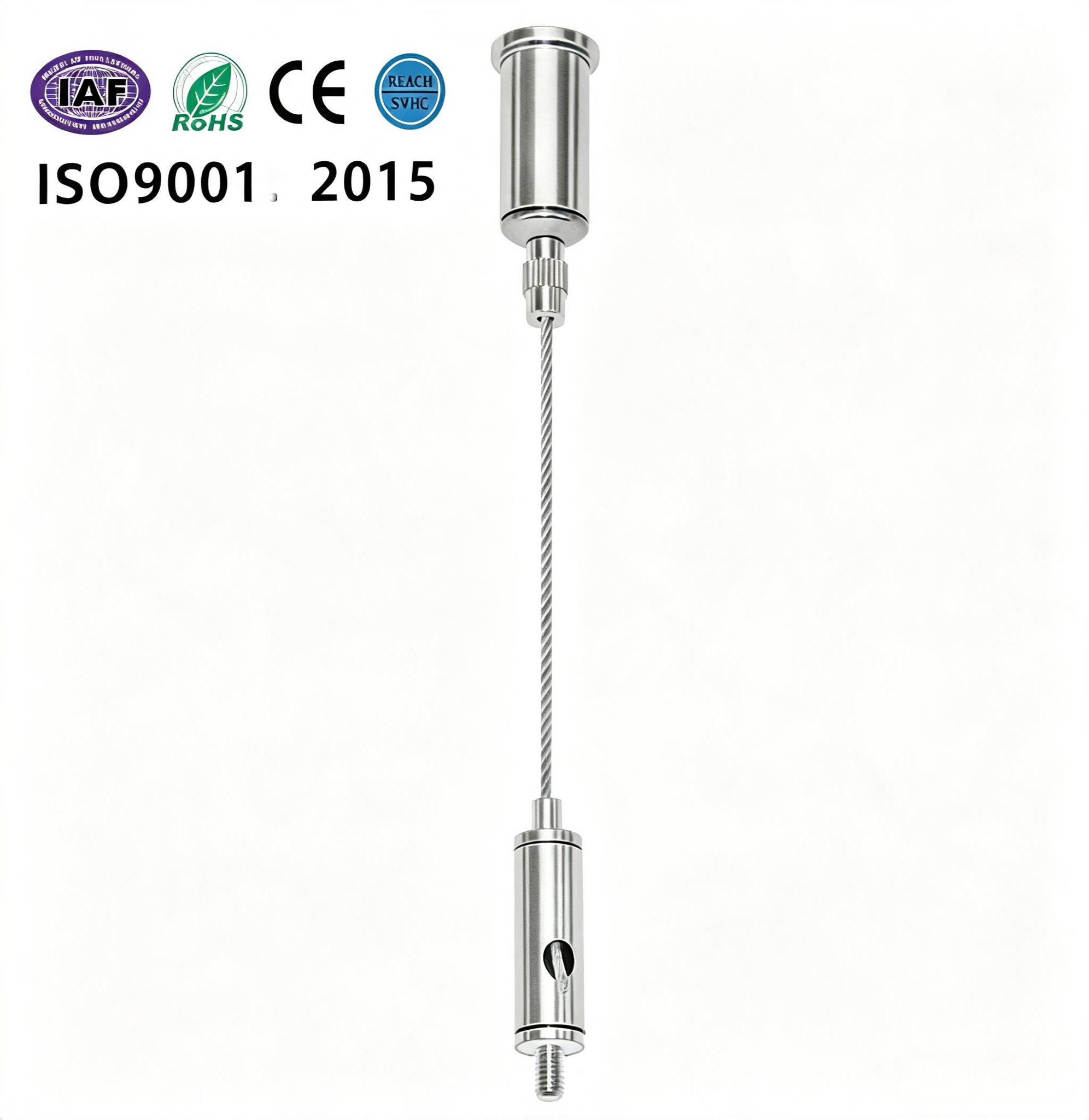 Both End Adjustable External Thread Suspension Kits for Hanging Lamps Wire Rope