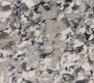 Galaxy White Custom Quartz Vanity Tops , Custom Cut White Bathroom Vanity Tops