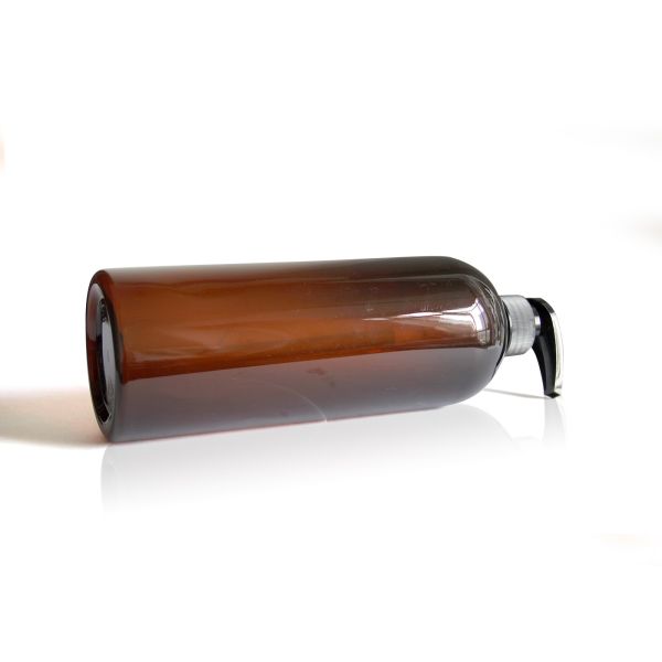 Shampoo Amber PET Cosmetic Bottles Boston Round Shape Customized