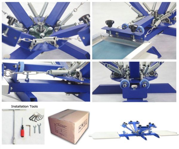4 Color 2 Station Rotary Screen Printer