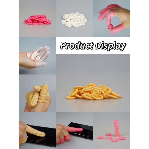 Thick Powder Free Finger Cots 100% Pure Natural Latex ESD Safety Gloves For Electronics Manufacturing