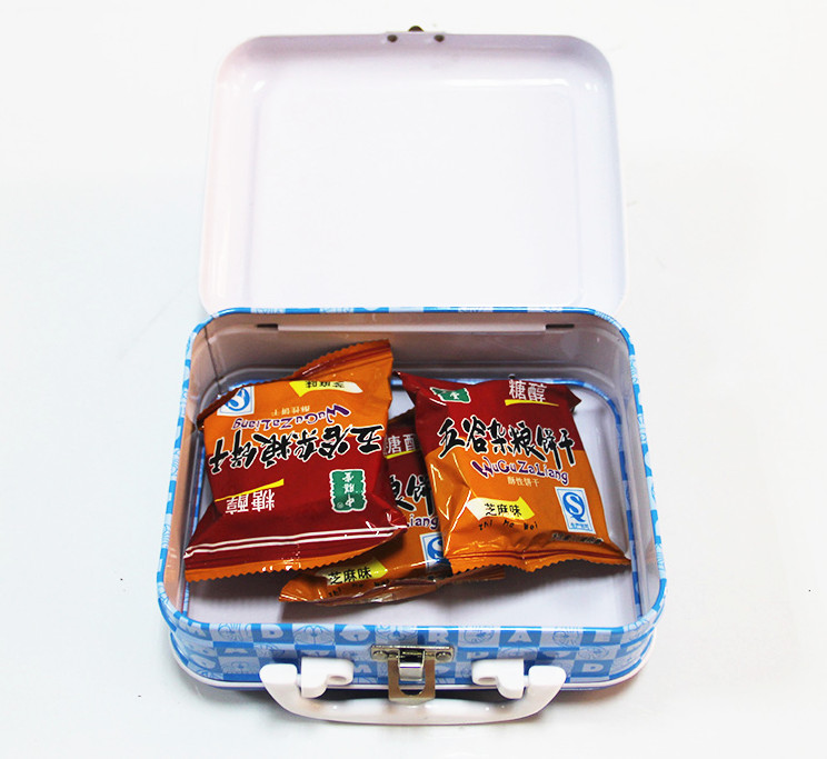 Batman Small Plain Lunch Tin Box Rectangular Shaped Blue / Black / White Color