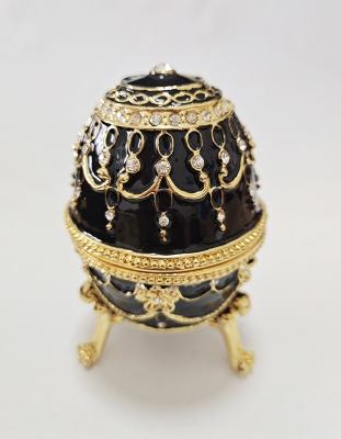 Faberge Egg Jewelry Box Series Hand Painted Jewelry Trinket Box with Rich Enamel EggBox Sparkling Rhinestone Unique Gift