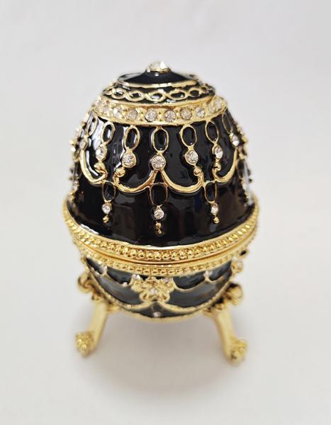 Faberge Egg Jewelry Box Series Hand Painted Jewelry Trinket Box with Rich Enamel EggBox Sparkling Rhinestone Unique Gift