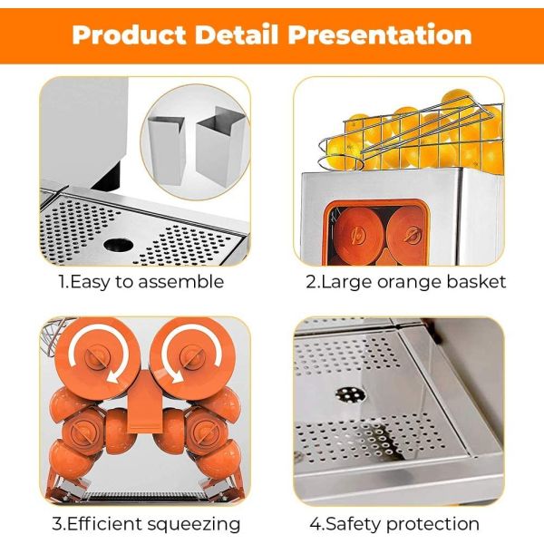 Mini Stainless Steel Auto Orange Juicer Extractor Citrus Squeezer 110v/220v/100v