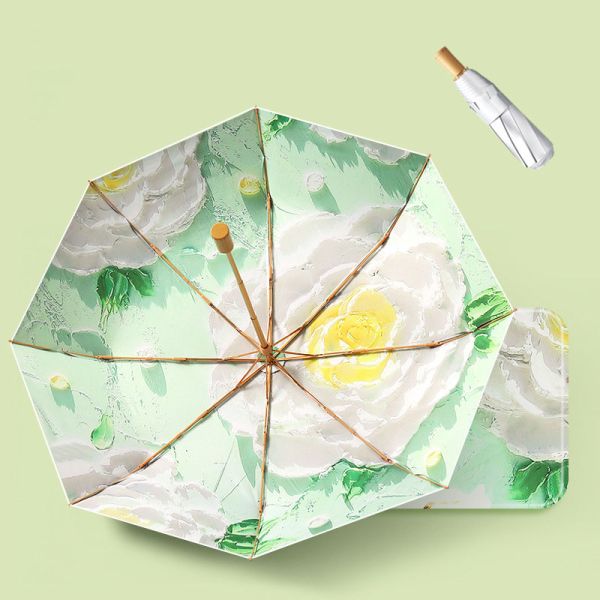 Foldable Advertising Umbrella Magic DIY Oil Painting Art for Female Sun Protection