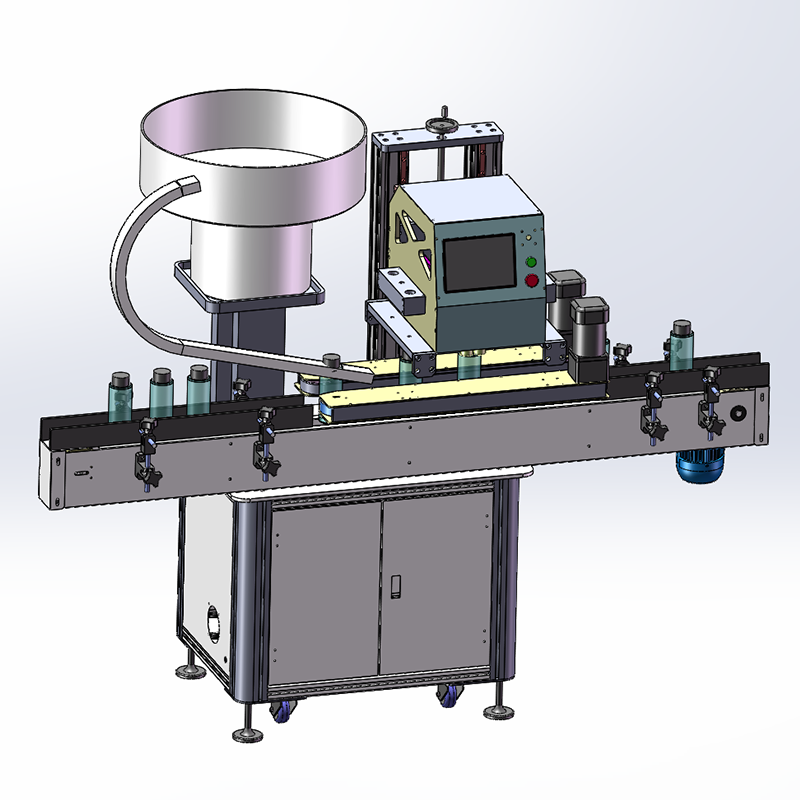 High Speed 40Pcs/min Four Wheel Capping Machine Food and Cosmetic Automatic Capper Machine With Feeder Elevator for Bottles Jars