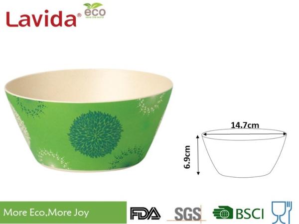 Durable Recycled Bamboo Fiber Bowls , Dishwasher Safe Tasteless Melamine Soup Bowls
