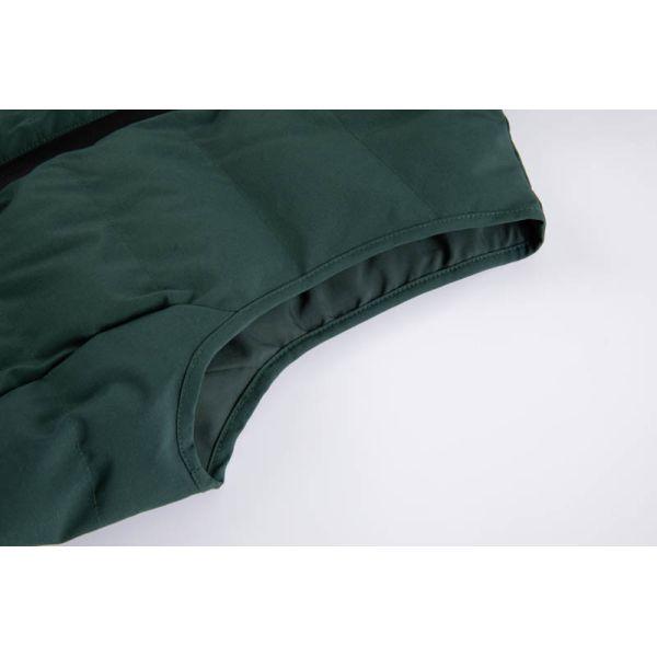 Women's Dark Green USB Heated Padded Vest with Slim Longline Fit and Built-in Heating System