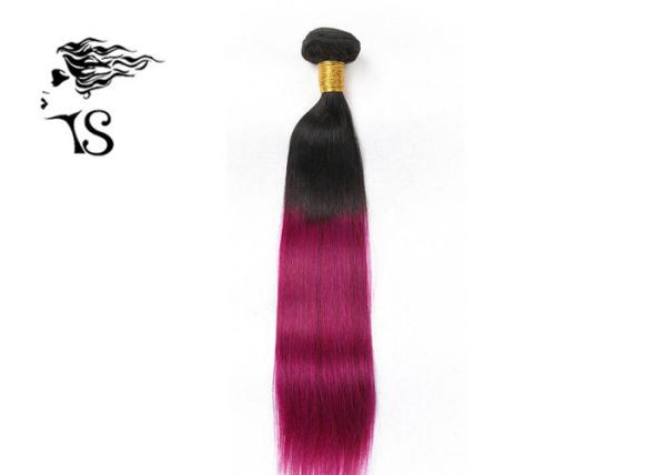 Black To Purple Ombre Hair Extensions 7A 100% Indian Virgin Hair Extensions Straight