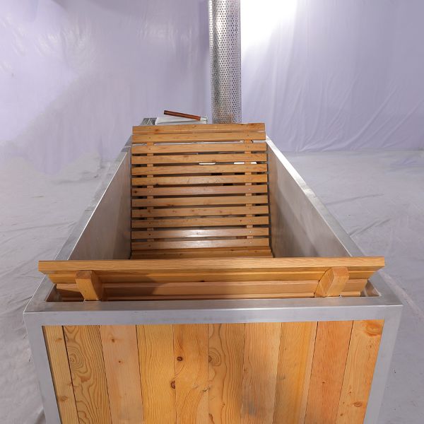 Outdoor Wood Burning Hot Tub Square Steam Sauna Room For Spa