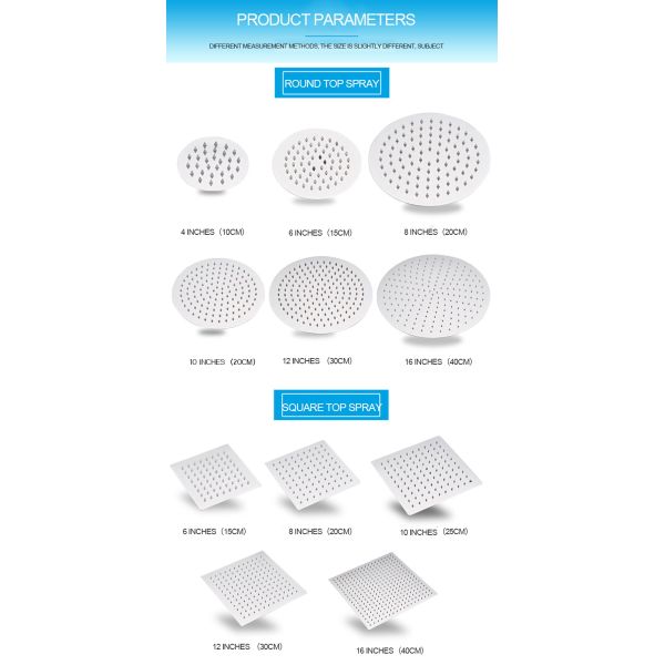 Bathroom Faucet Accessories Concealed Ceiling Rainfall Panel Square Shower Mixer Head