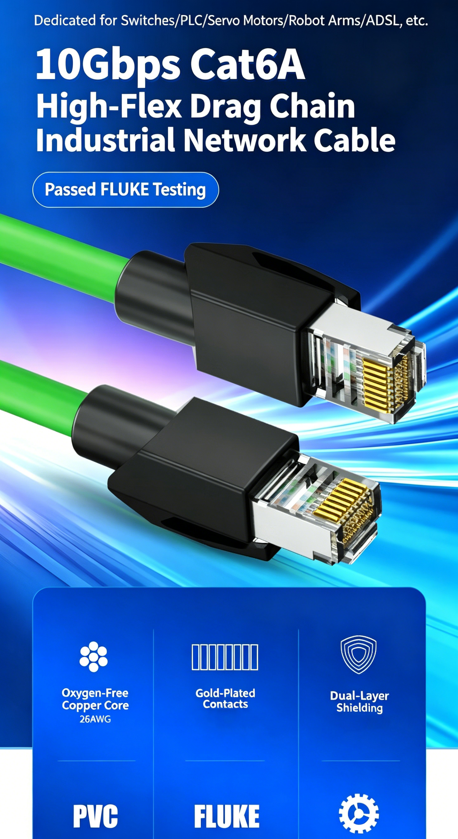 Factory Custom Waterproof M12 X Code 8pin to RJ45 Industrial Connector Cables D Coding 8 Pin SFTP Ethernet Cable