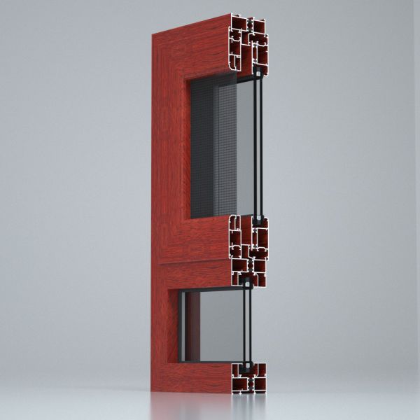 Transfer Printing 6063 Aluminum Window Profile Oak Wood Grain Color