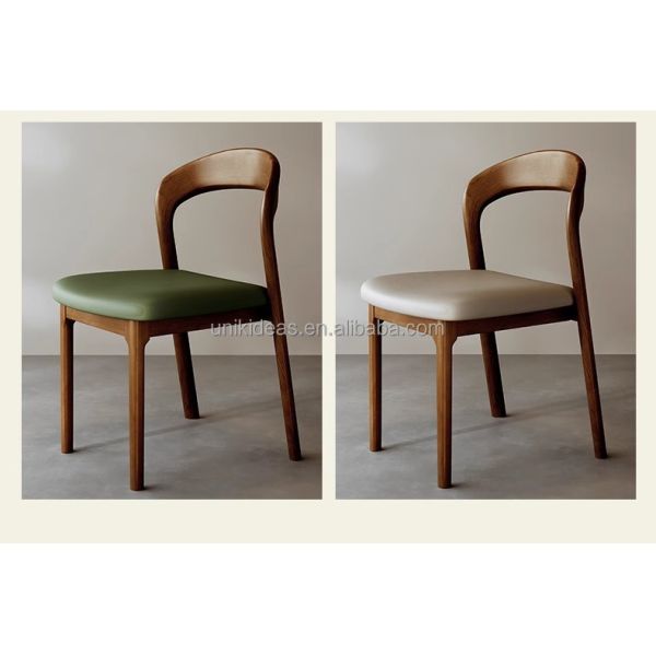 Luxury Nordic High Quality Solid Wood Dining Chair Upholstered Seat Commercial Restaurant Bar Dining Cafe Chair